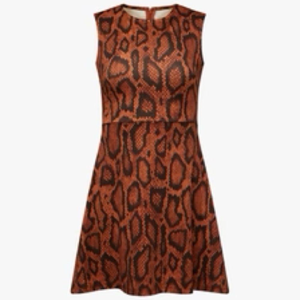 NWT! WEWOREWHAT Muscle Tank Skater Dress Cider Multi Snake Print Mini Leaves